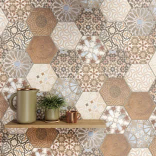 Hexagon Matte Bold Decor 17,5×20