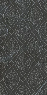 Sandra Glossy Black Damask Decor 40×80