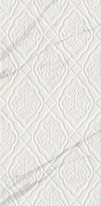 Sandra Glossy White Damask Decor 40x80