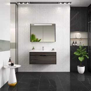 Shine Matte Black Wall Tile 30×90