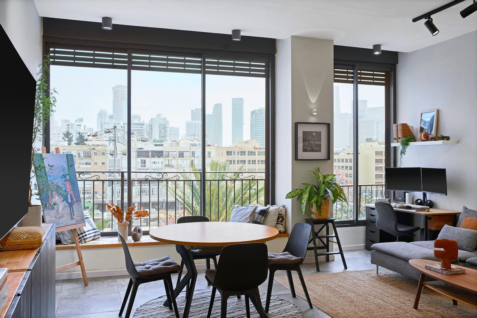 פרויקט דירת 3 חדרים ברחוב מלכי ישראל תל אביב עיצוב חדר אוכל